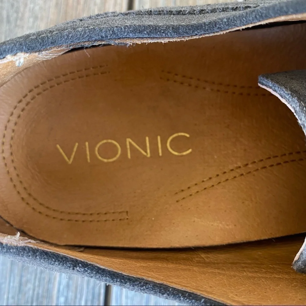 Vionic Bowery Bruno Suede Leather Oxford Shoe Men’s Size 10.5 Charcoal Gray GUC